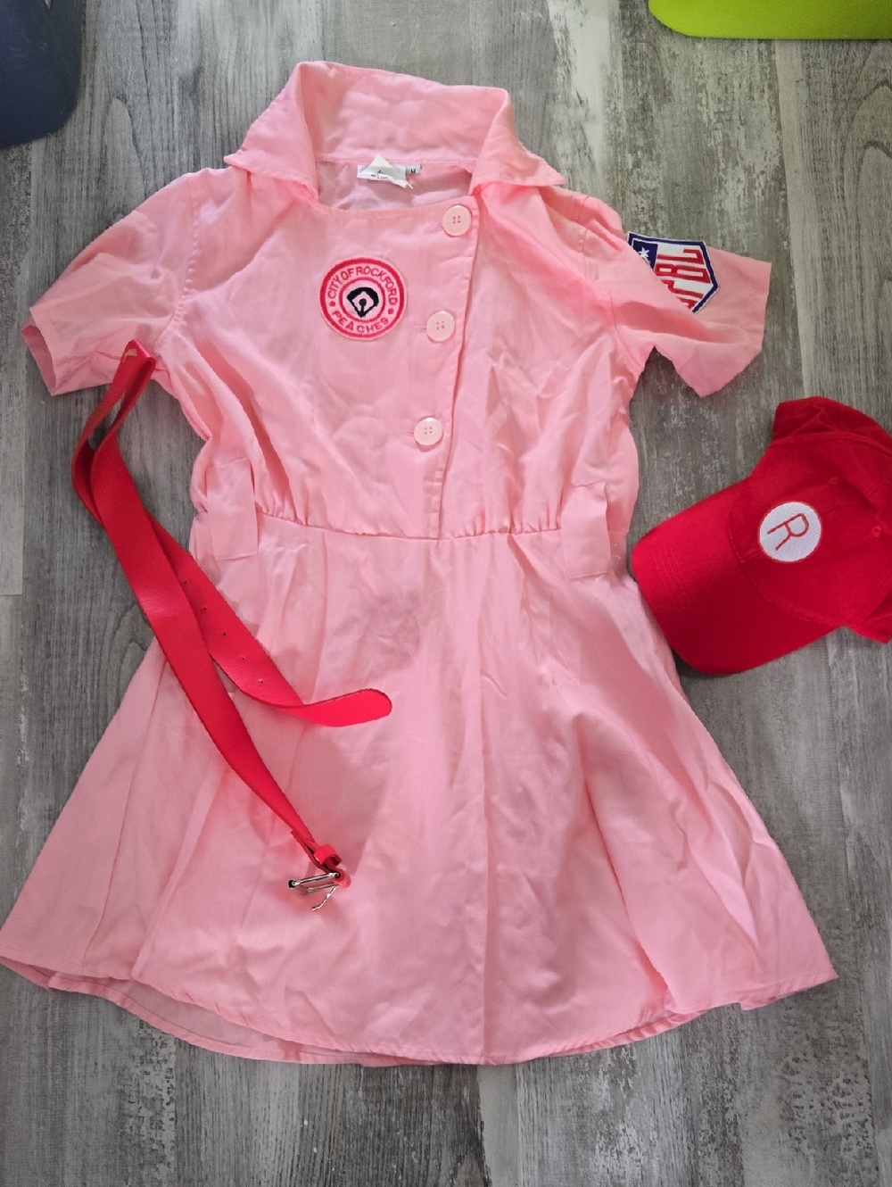 Pink Short-Sleeve Mini Dress with Button Front